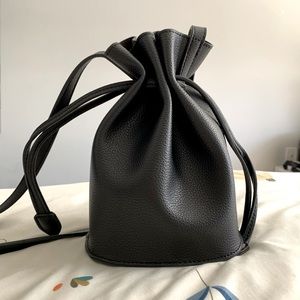Vegan leather dumpling bucket bag